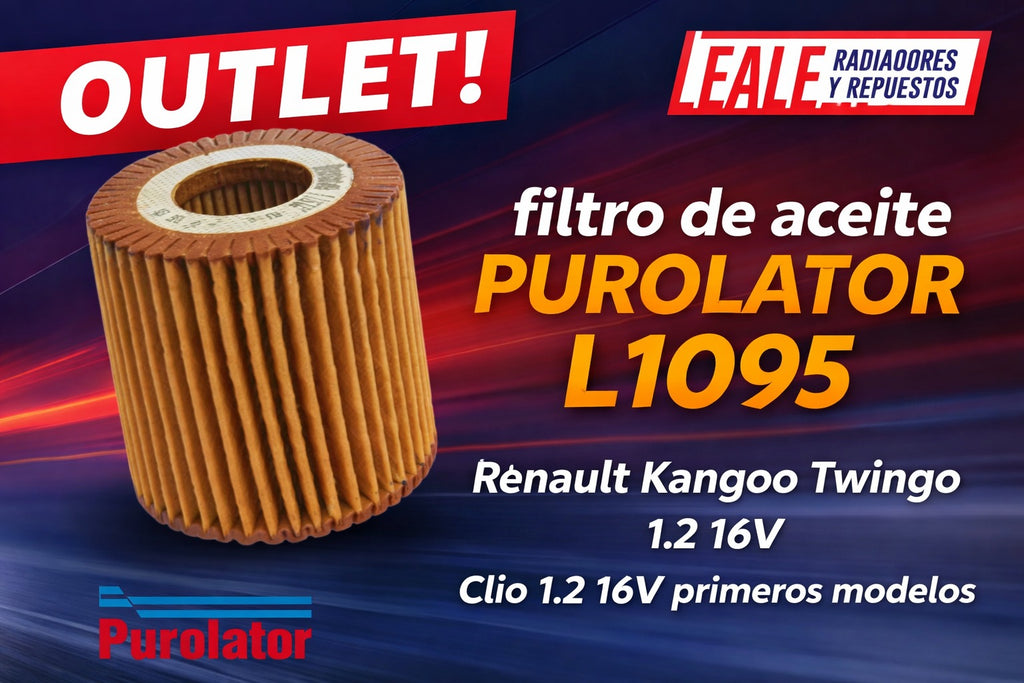 OUTLET! filtro de aceite purolator L1095 Renautl Kangoo Twingo 1.2 16V Clio 1.2 16V primeros modelos
