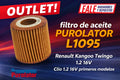 OUTLET! filtro de aceite purolator L1095 Renautl Kangoo Twingo 1.2 16V Clio 1.2 16V primeros modelos