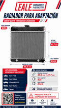 Radiador de aluminio para adaptación en Ford F100, Falcon y Chevrolet C10 – medidas y aplicaciones
