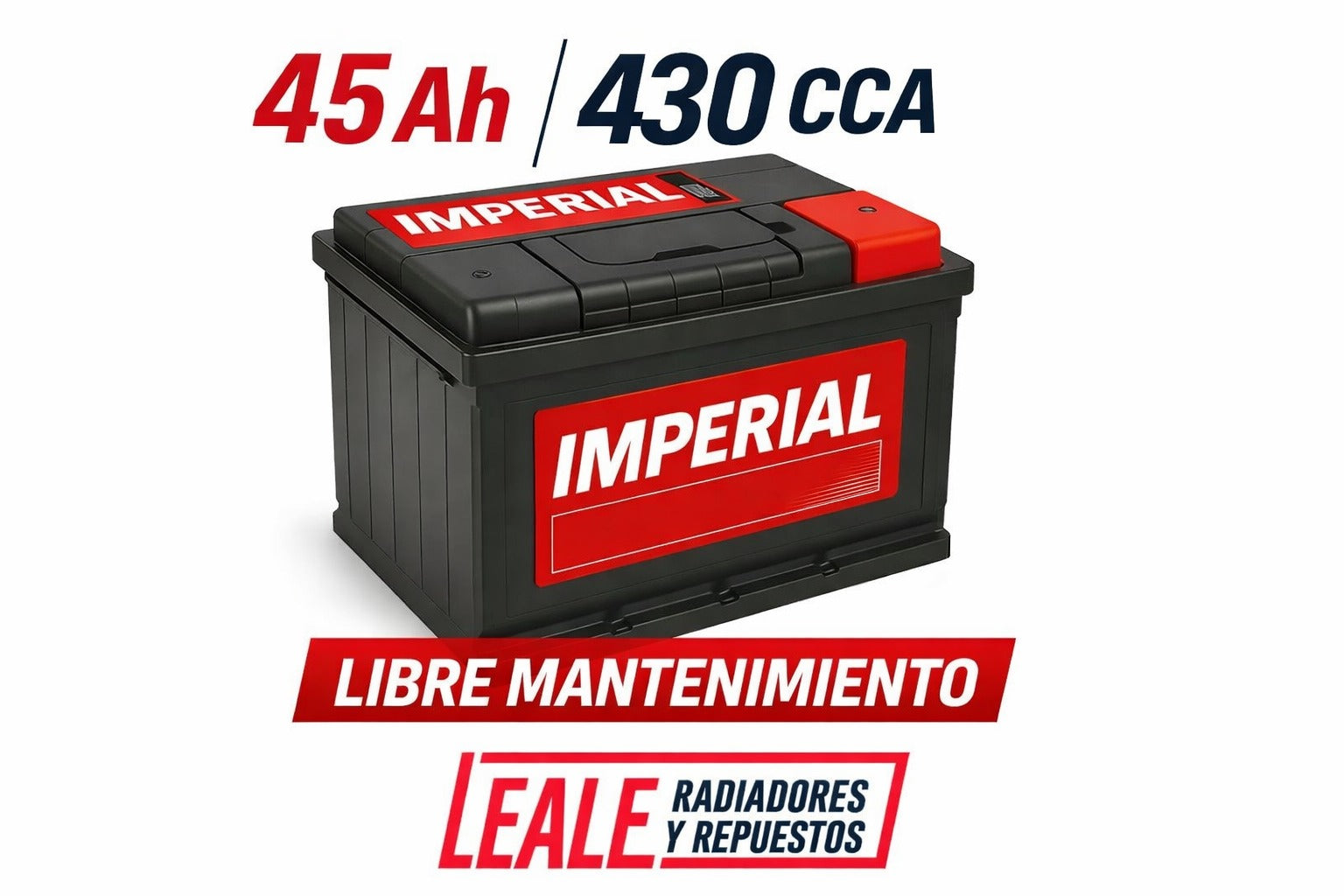 BATERÍA IMPERIAL 12V X 45 AH LIBRE MANTENIMIENTO