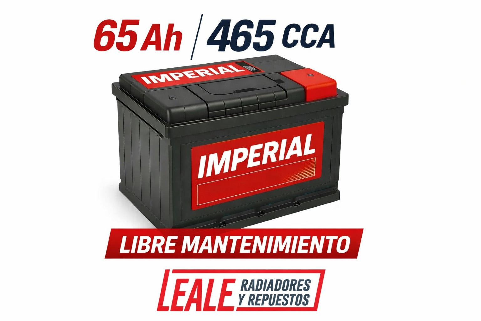 BATERÍA IMPERIAL 12V X 65 AH LIBRE MANTENIMIENTO