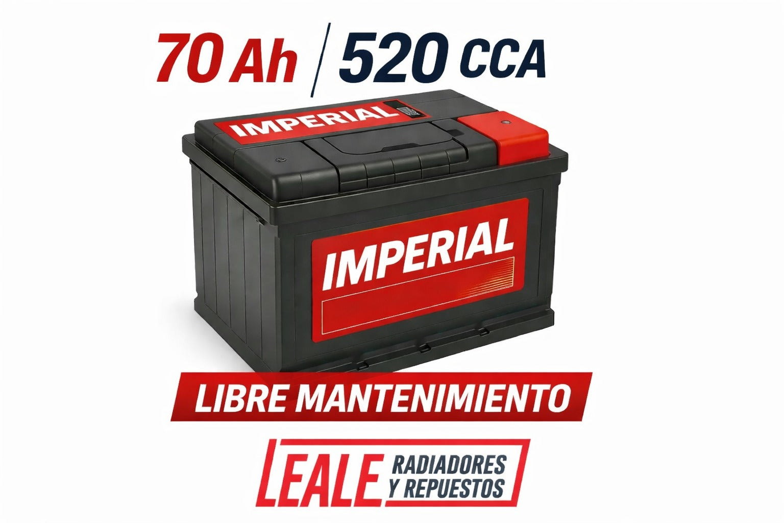 BATERÍA IMPERIAL 12V X 70 AH LIBRE MANTENIMIENTO