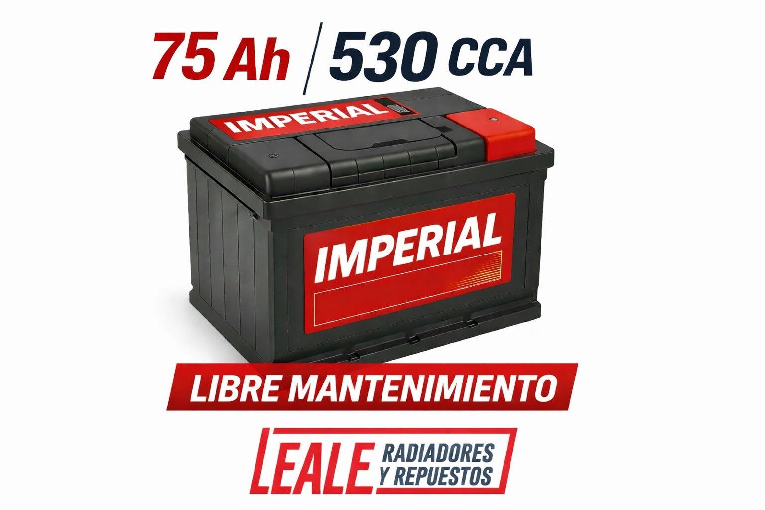BATERÍA IMPERIAL 12V X 75 AH LIBRE MANTENIMIENTO