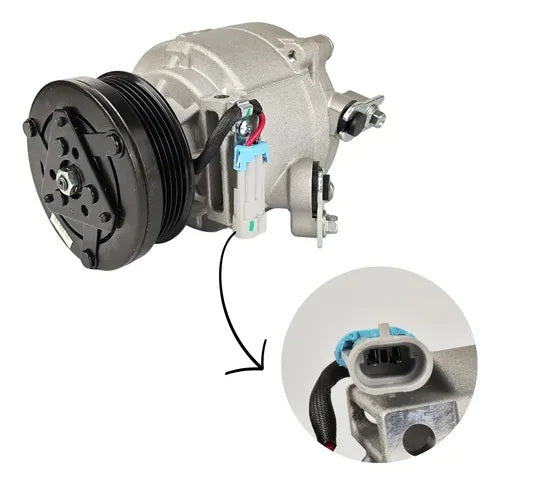 Compresor de aire acondicionado Chevrolet Onix Joy / Prisma / Spin  Modelo scroll polea 5 canales Marca Mahle