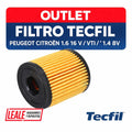 OUTLET! Filtro de aceite Tecfil Peugeot / Citroen 1.6 16V / VTI / THP / 1.4 8v