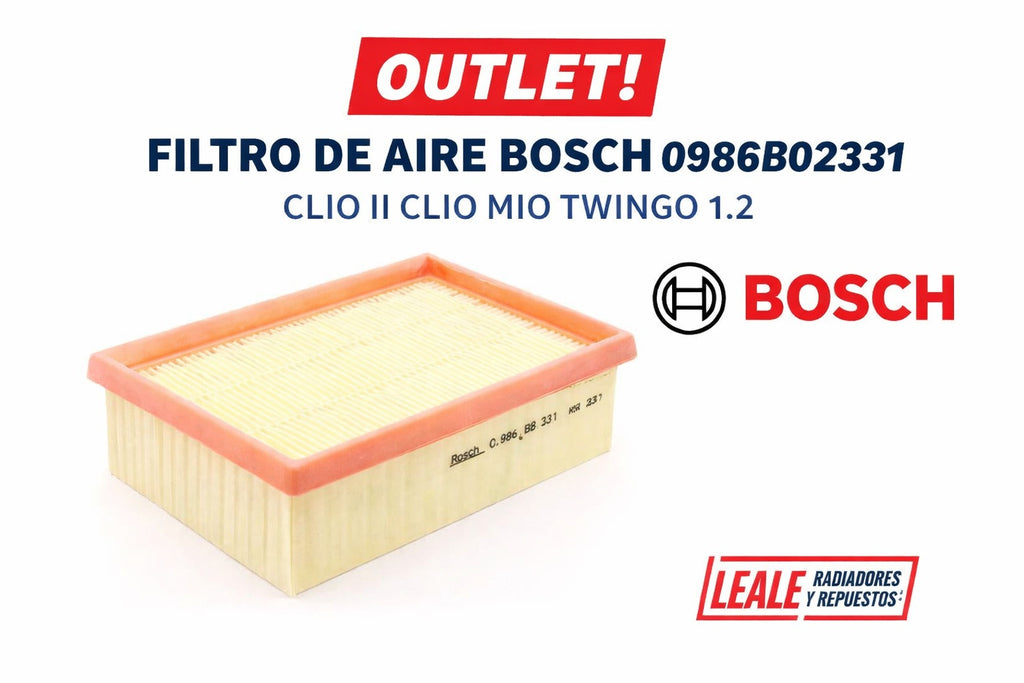 OUTLET! FILTRO DE AIRE BOSCH 0986B02331 CLIO II CLIO MIO TWINGO 1.2 16V