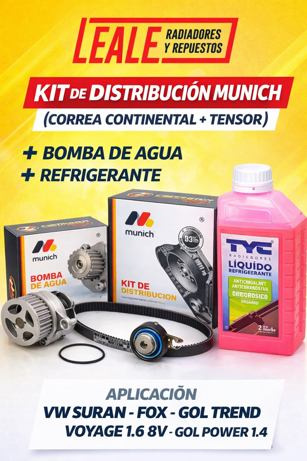 Kit de distribución Munich VW Suran Fox Gol Trend Saveiro 1.6 8V / Gol power 1.4