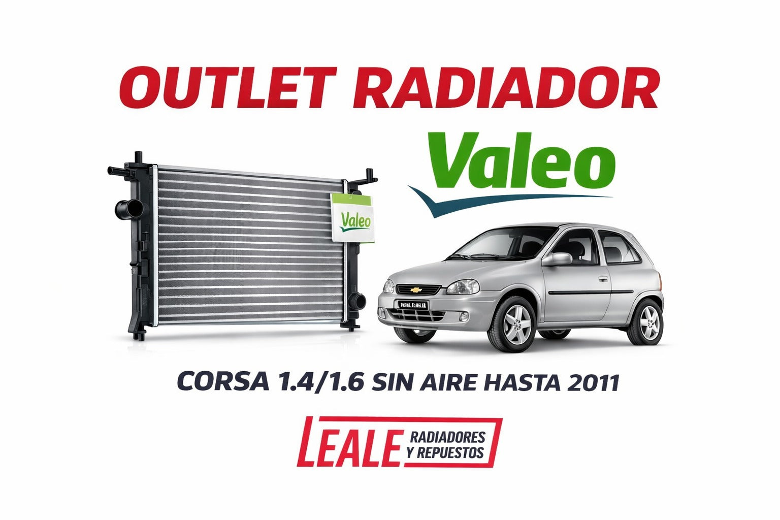 OUTLET Radiador Valeo Corsa 1.4/1.6 sin aire